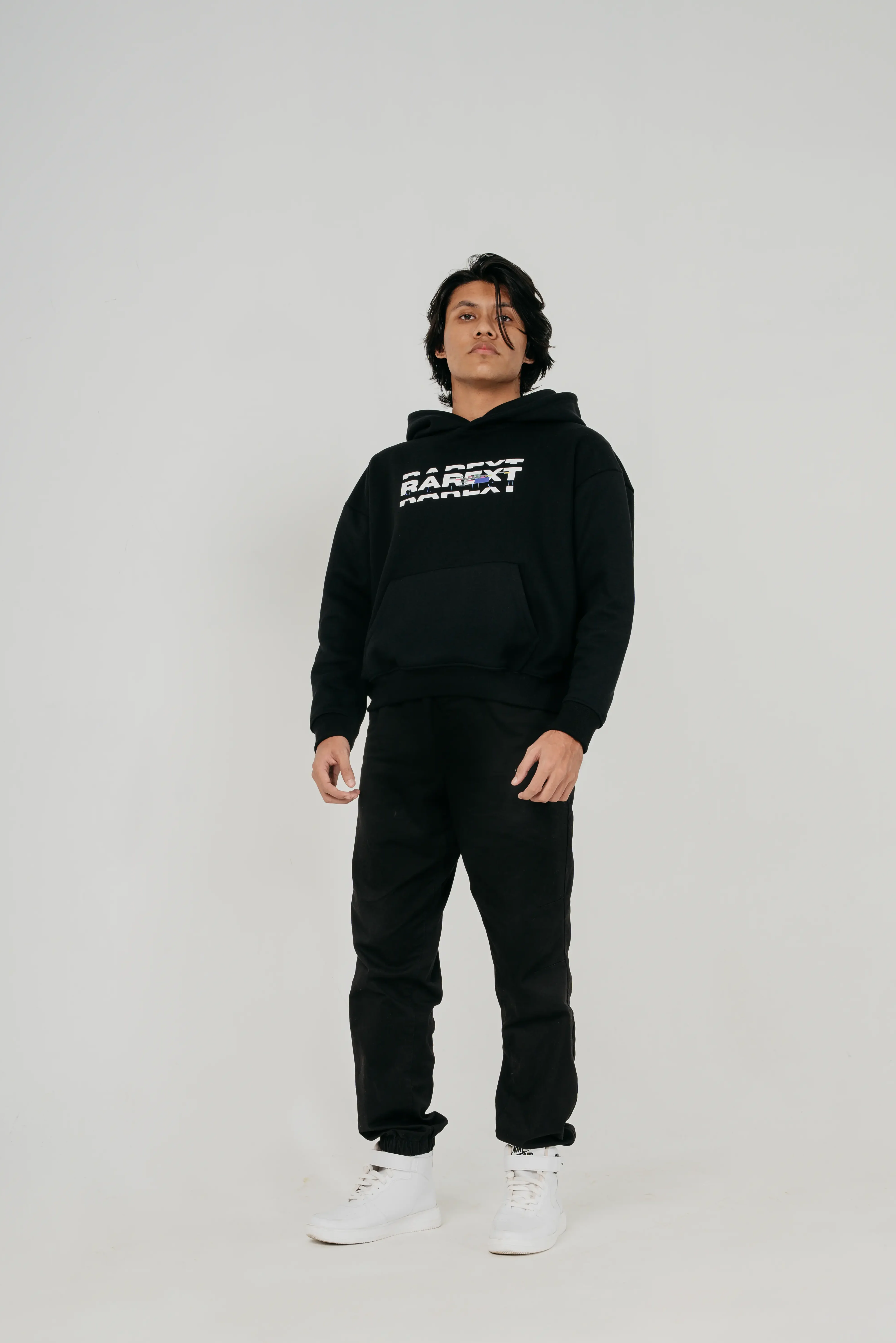 Glitch Black Long Front Alt